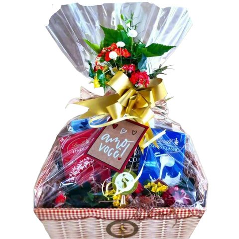 Cesta Chocolates Lindt e Flor - Maria Madame Com. de Kits e Cestas