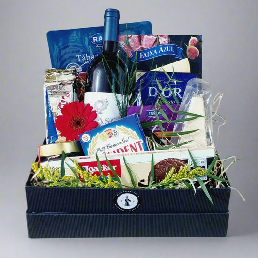 Cesta de Presente Queijo e Vinho