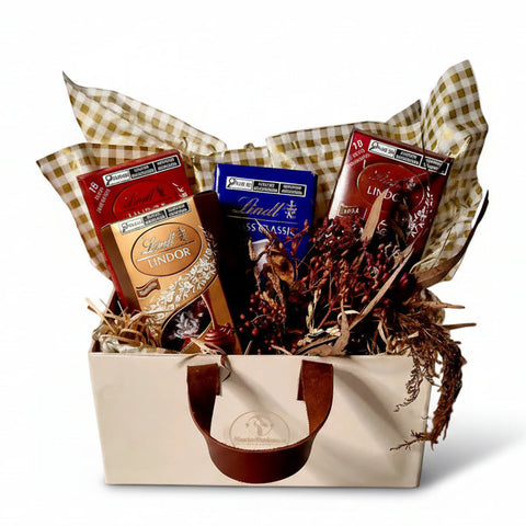 Cesta de Chocolates Sabores da Suíça