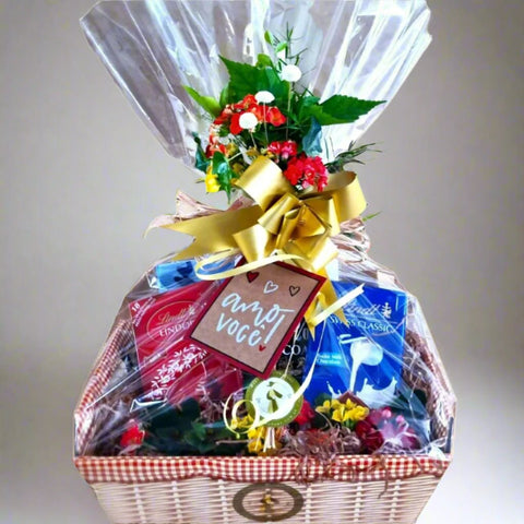 Cesta Chocolates Lindt e Flor - Maria Madame Com. de Kits e Cestas