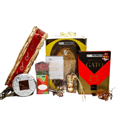 Conteúdo completo da Cesta de Páscoa Infantil Doce Encanto com itens exclusivos Ofner - Entrega em Sorocaba e Votorantim.