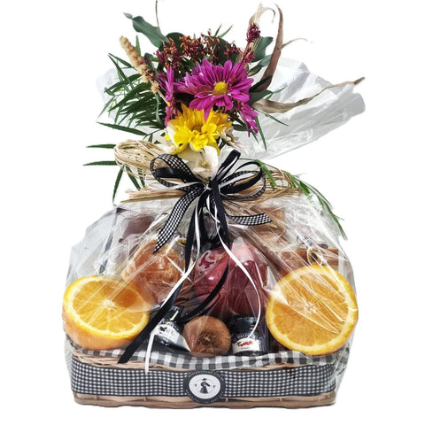 Cesta Presente Saudável Frutas & Brownie