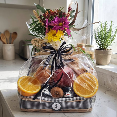 Cesta Presente Saudável Frutas & Brownie
