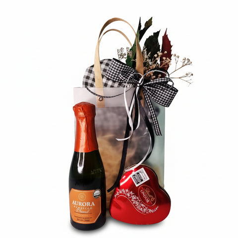 Kit Presente Prosecco & Lindt — Lata Coração