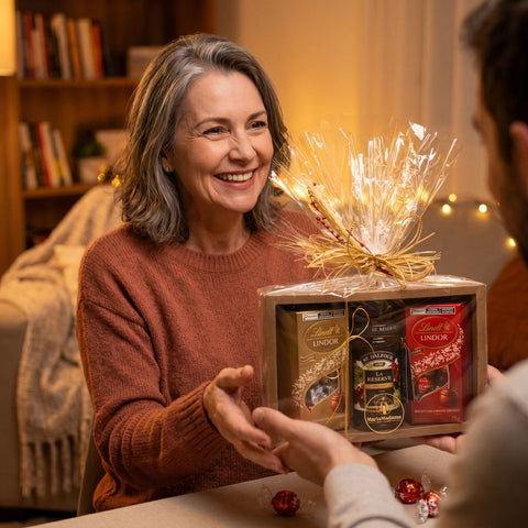 Presente sofisticado Kit Lindt e Geleia Maria Madame – cesta premium com chocolate suíço, entrega em Sorocaba e Votorantim.