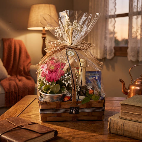 Cesta com Chocolates Lindt e Chandon