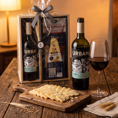 Cesta Vinho, Queijo e Frios Curados