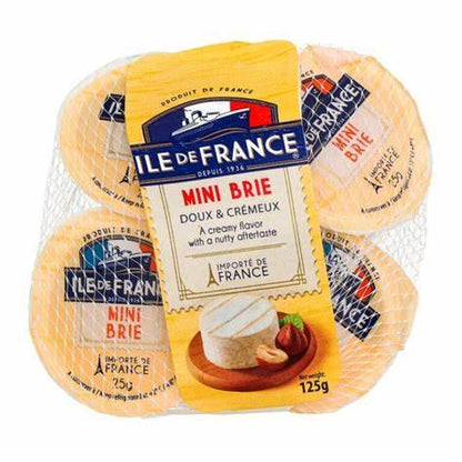 Queijo Mini Brie Ile de France 125G (5un) - Maria Madame Com. de Kits e Cestas