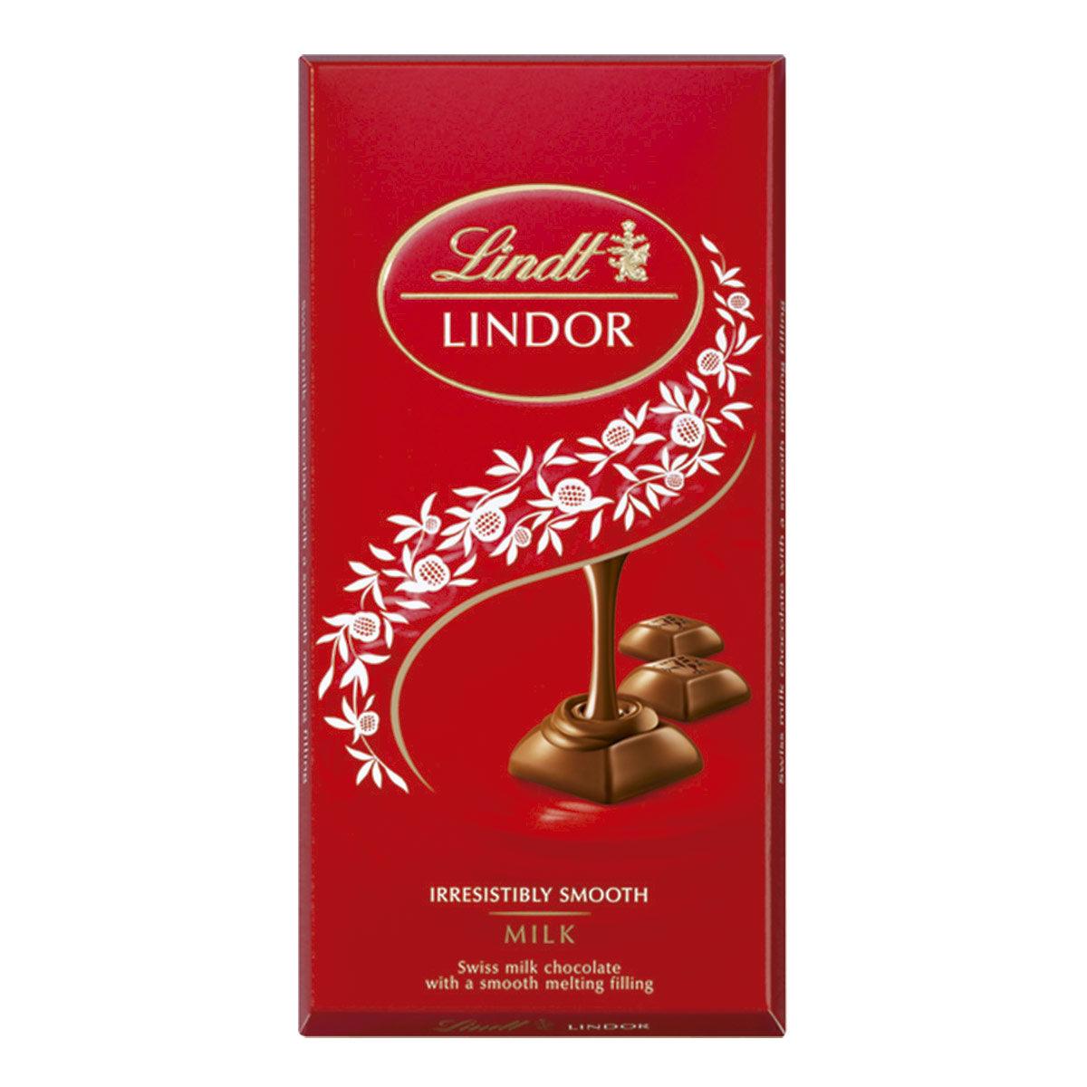 Barra Lindt Lindor Milk Vermelha 100g - Maria Madame Com. de Kits e Cestas